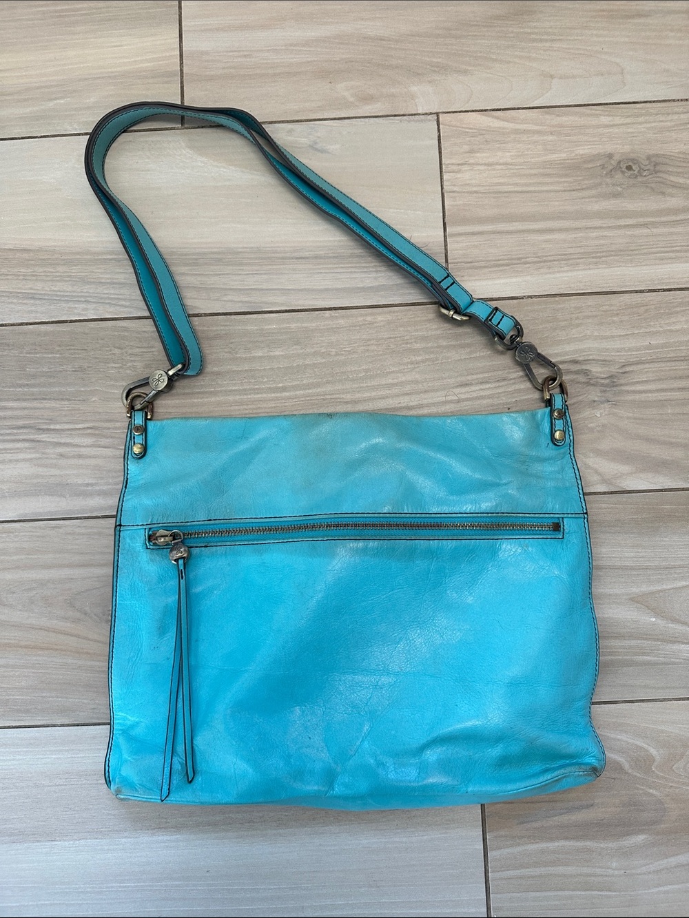 HOBO Turquoise Leather Crossbody Shoulder Bag